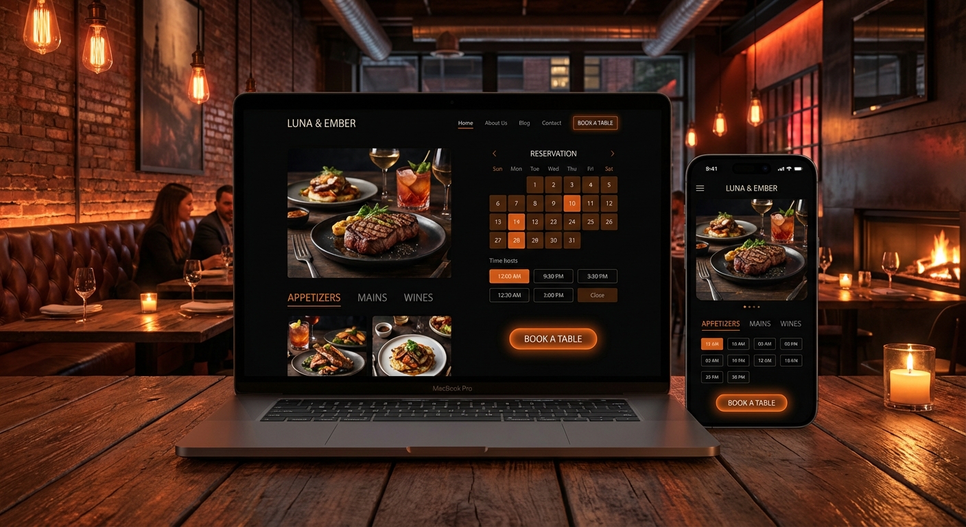 Luna & Ember — Restaurant Booking project by Flowi